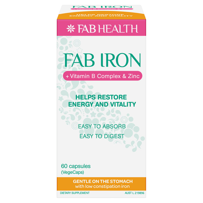 FAB Iron + B Complex + Zinc Capsules 60