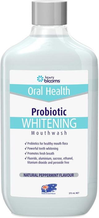 Henry Blooms Probiotic Teeth Whitening Mouthwash 375ml