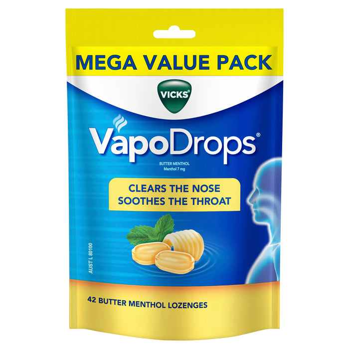 Vicks Vapodrops Butter Menthol 42 Lozenges.