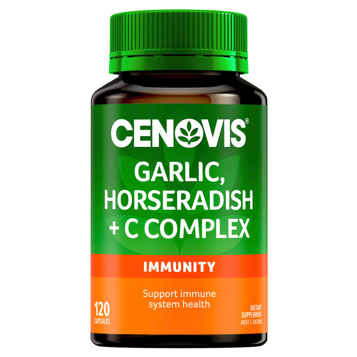 Cenovis Garlic, Horseradish + C Complex 120 Capsules