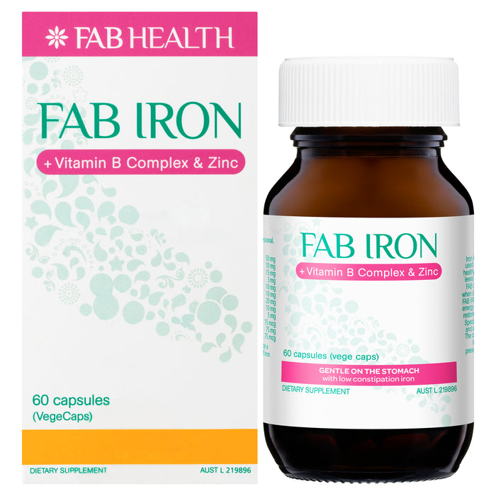 FAB Iron + B Complex + Zinc Capsules 60