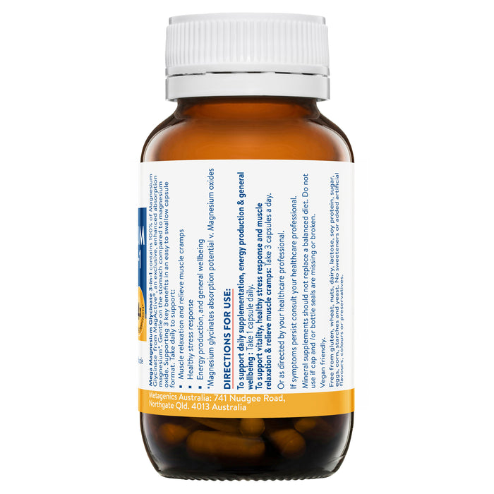 Ethical Nutrients Mega Magnesium Glycinate 3-In-1 50Capsules