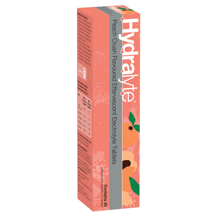 Hydralyte Effervescent Tablets Peach Crush 20