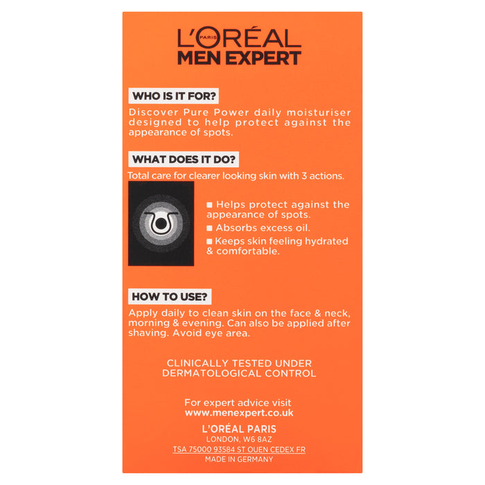L'Oreal Men Pure Power Anti-Spot Moisturiser 50ml