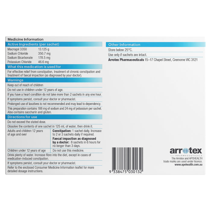 APO Macrogol Sach 13.125g Bx 30