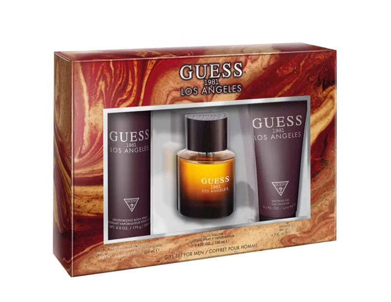 Guess 1981 Los Angeles For Men Giftset 100ml EDT Body Spray + Shower Gel