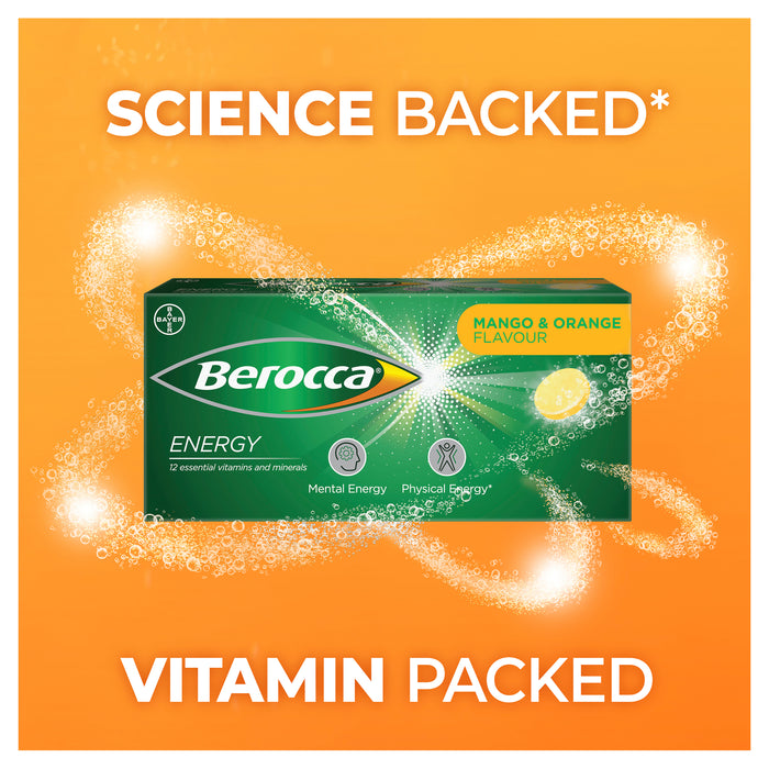 Berocca Energy Mango And Orange Effervescent Tablets 15