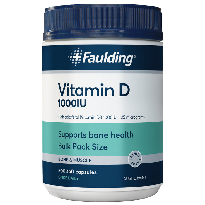 Faulding Remedies Vitamin D 1000IU 500 Capsules