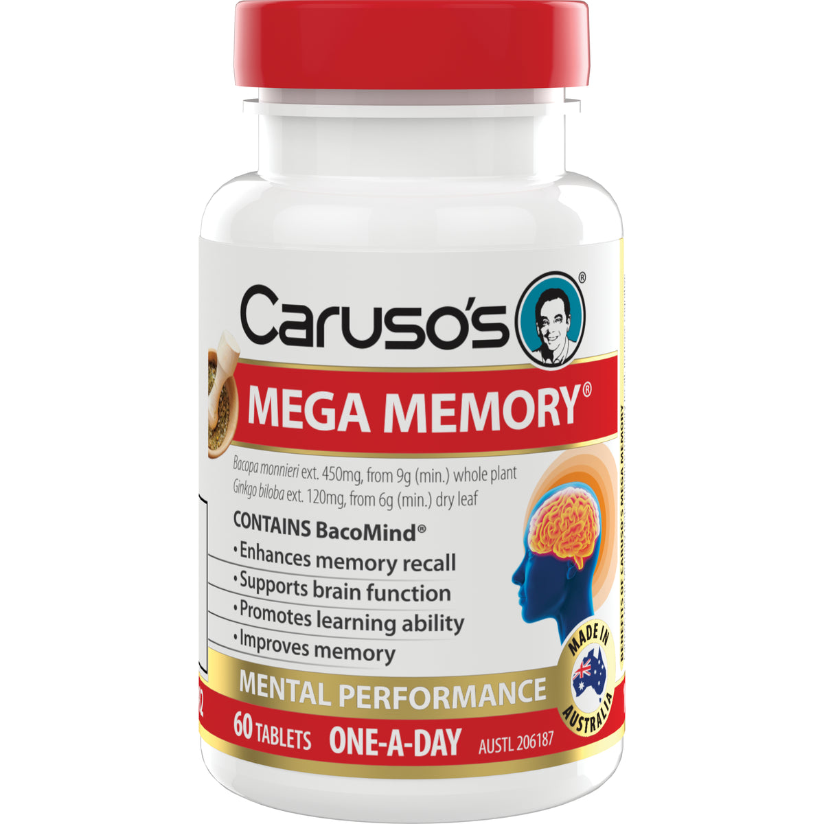 Memo R Tablets Caruso's Mega Memory Tablets 60 — Giant Chemist Harbour Town