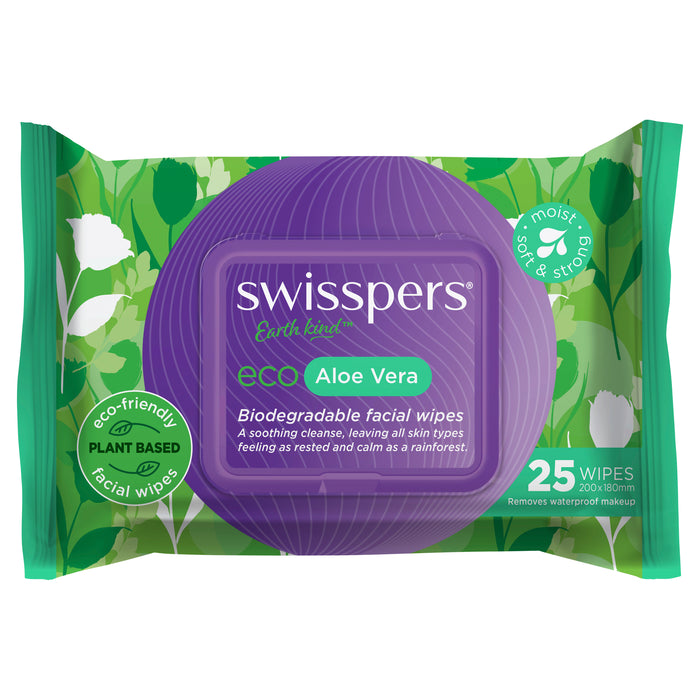 Swisspers Eco Aloe Vera Wipes 25 Pack