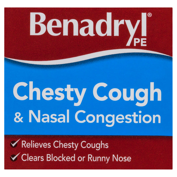 Benadryl PE Cough Liquid Chesty Cough & Nasal Congestant 200ml.