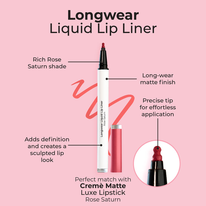 MCo Beauty Longwear Liquid Lip Liner Rose Saturn