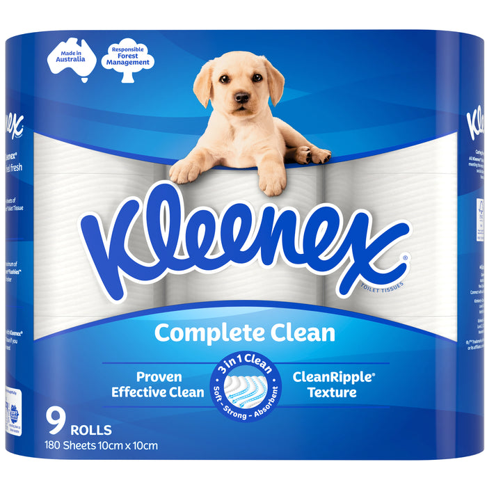 Kleenex Complete Toilet Tissues 9 Pack
