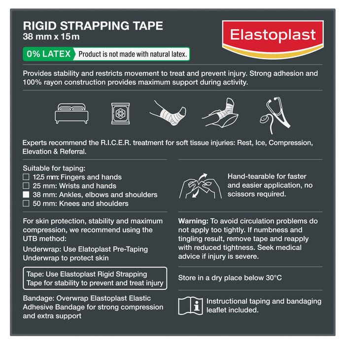 Elastoplast Rigid Strapping Tape Tan 38mm x 15m