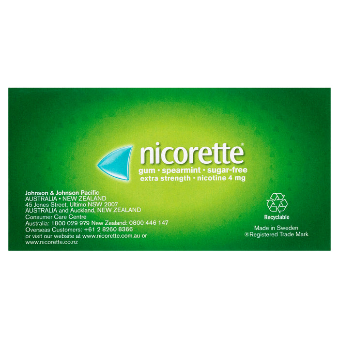 Nicorette Gum Spearmint 4mg 105.
