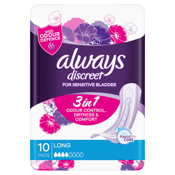 Always Discreet Long Pad 10 Pack