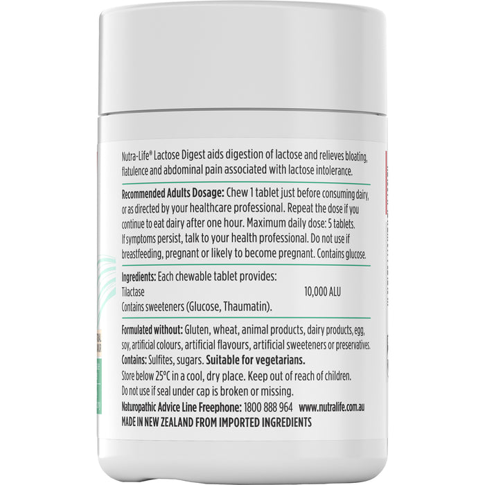 Nutra-Life Lactose Digest 60 Tablets.