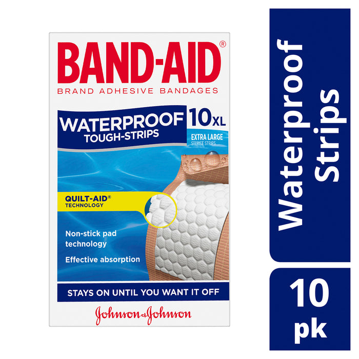 Band-Aid Brand Tough Strips Waterproof Extra Large 10.