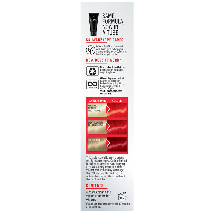 Schwarzkopf LIVE Colour Ultra Brights Pillar Box Red 75ml