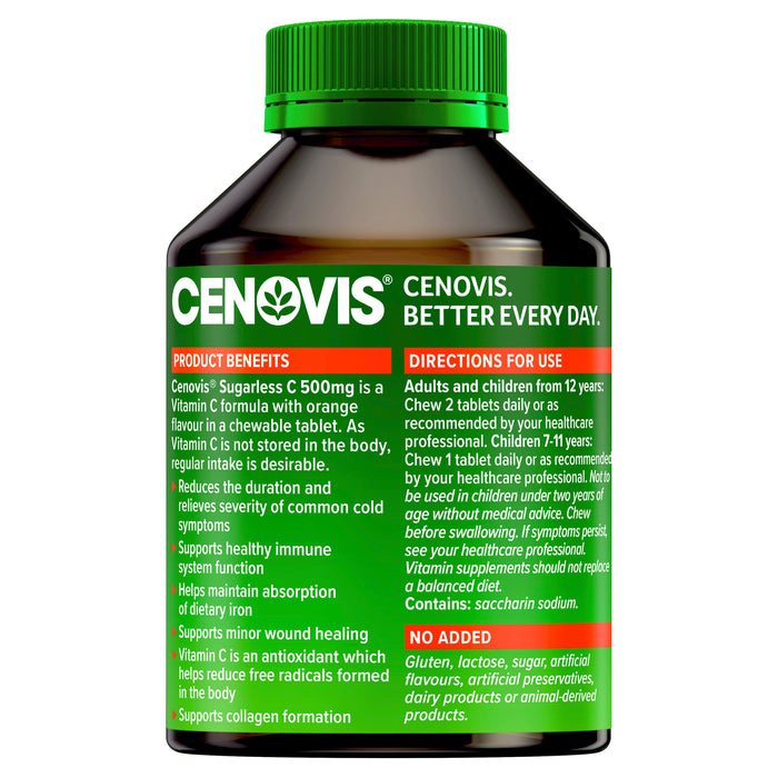 Cenovis Sugarless C 500mg Orange Flavour Value Pack 300 Tablets