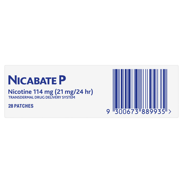 Nicabate P Patch Quit Smoking 21mg 28 Patches