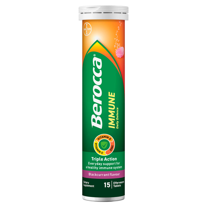 Berocca Immune Daily Defence Blackcurrant 15 Effervescent Tablets