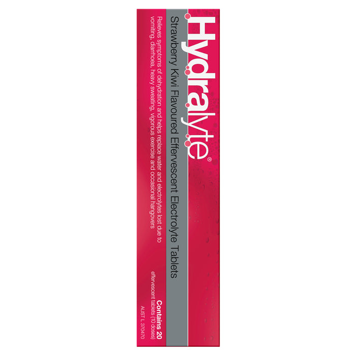 Hydralyte Effervescent Tablets Strawberry Kiwi 20