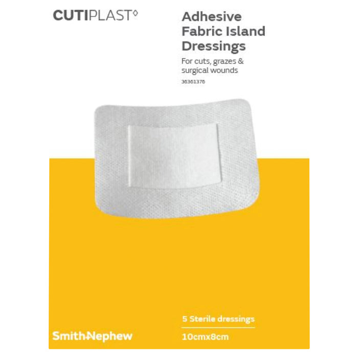 Cutiplast Adhesive Fabric Dressings 10cm x 8cm 5 Pack.