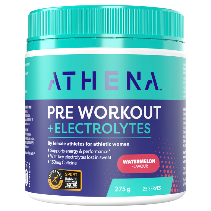 Athena Pre Work Out + Electrolytes 275g Watermelon Short Dated