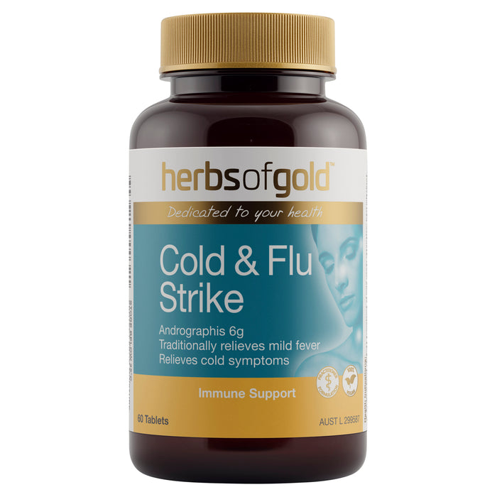 Herbs Of Gold Cold & Flu Strike 60 Tablets.