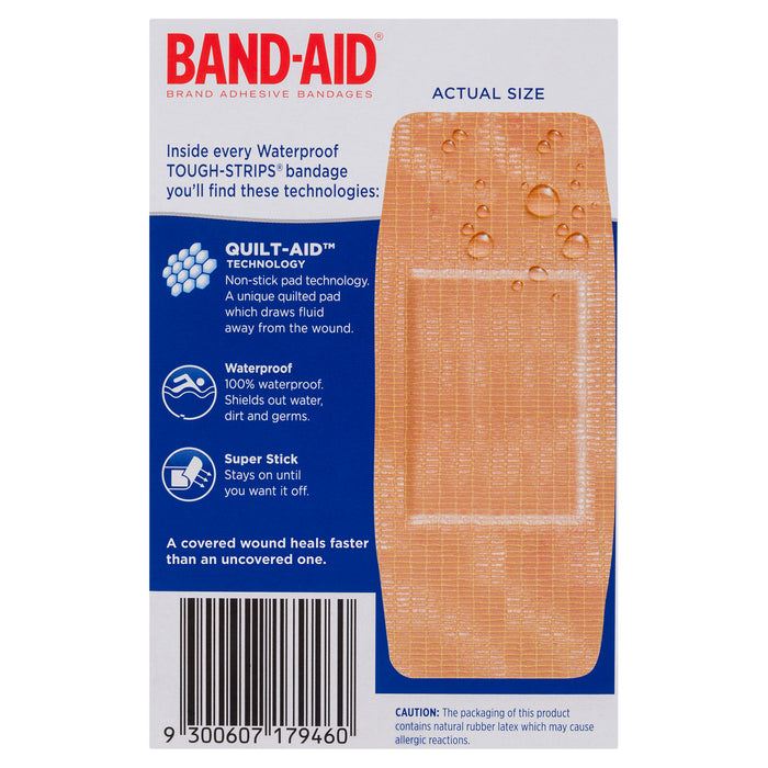 Band-Aid Brand Tough Strips Waterproof Extra Large 10.