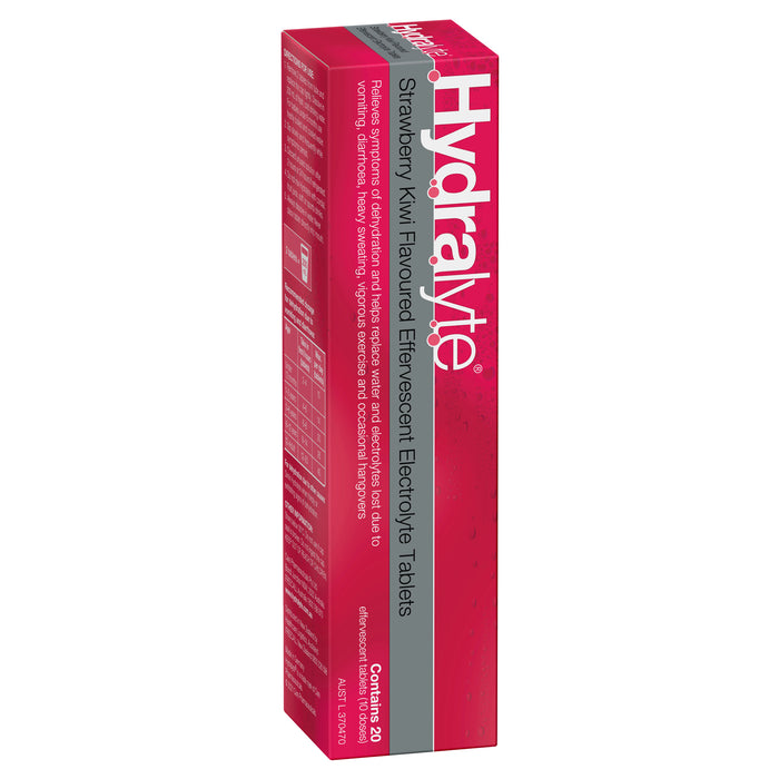 Hydralyte Effervescent Tablets Strawberry Kiwi 20