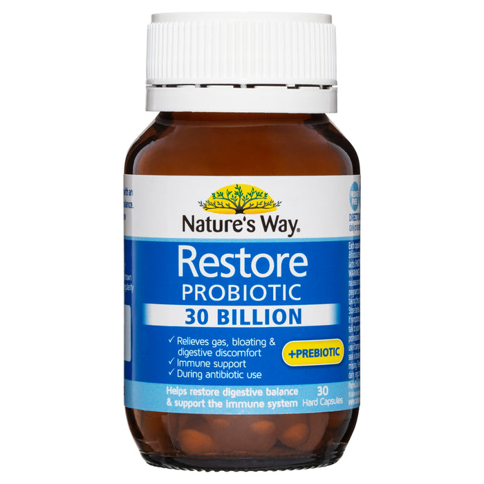 Nature's Way Restore Probiotic 30 Billion 30 Capsules.