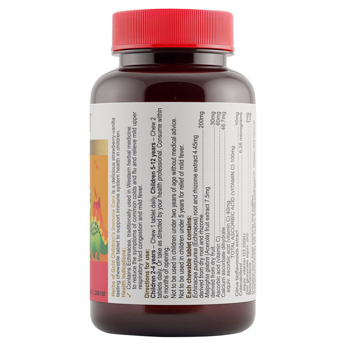 Herbs Of Gold Children's Immune Care 60 Chewable Tablets.