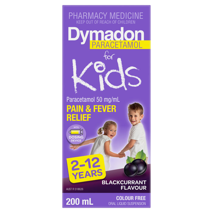 Dymadon Paracet 2-12yrs Blackcurrent 200ml