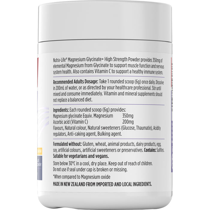 Nutra-Life Magnesium Glycint Citrus Powder 180g.