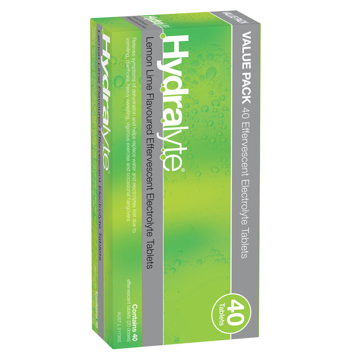 Hydralyte Effervescent Tablets Lemon/Lime 40 Tablets