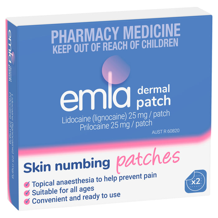 Emla 5% skin numbing patches 2 Pack