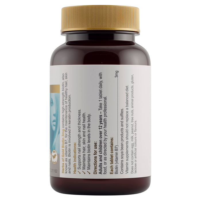 Herbs Of Gold Biotin 3mg 60 Tablets