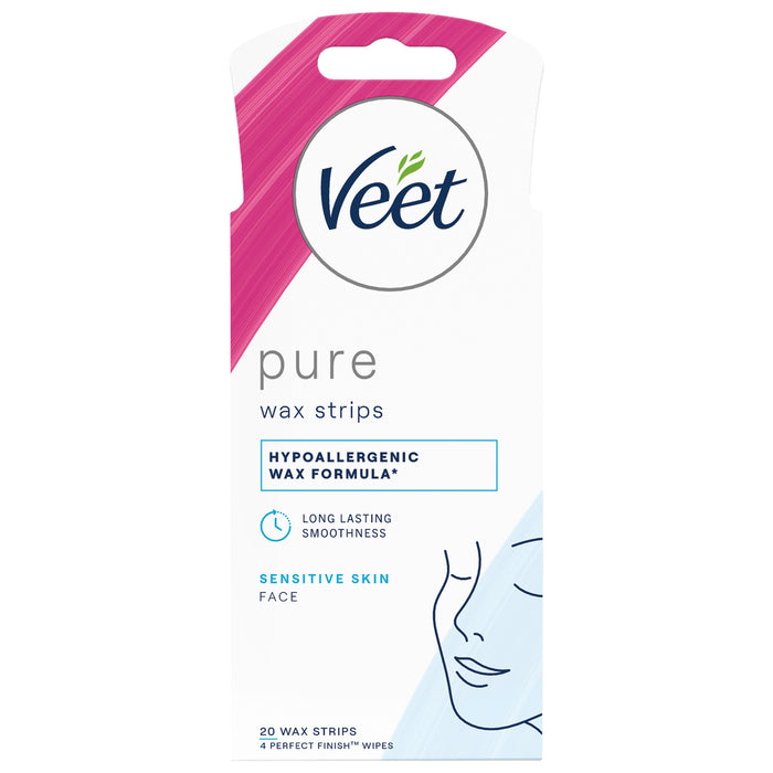 Veet Pure Face Wax Strips 20pk.