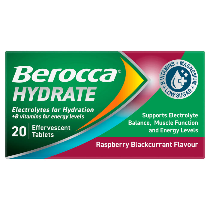 Berocca Hydrate Blackcurrant Effervescent Tablets 20