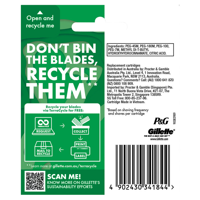 Gillette Mach 3 Cartridge 4Pk.