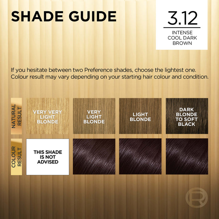L'Oreal Preference 3.12 Cool Dark Brown.