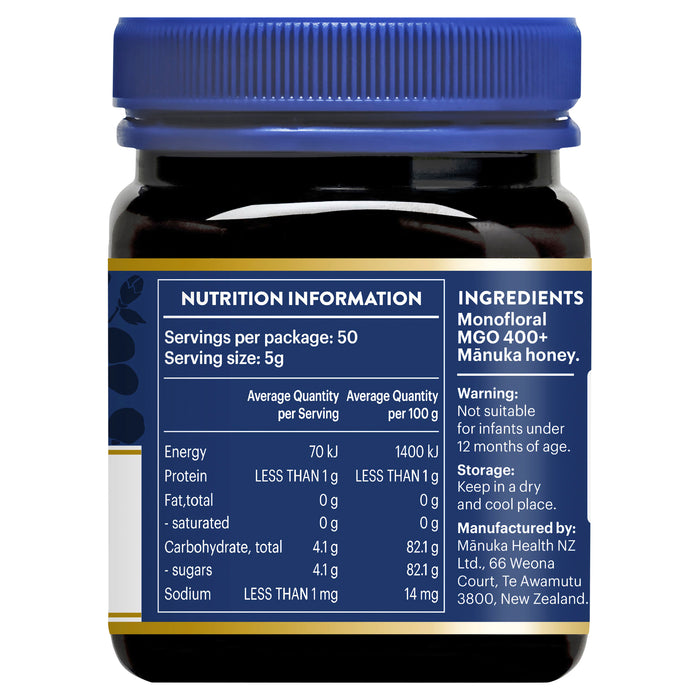 Mankua Health Manuka Honey MGO 400+ UMF13 250g  (NOT For sale in WA)