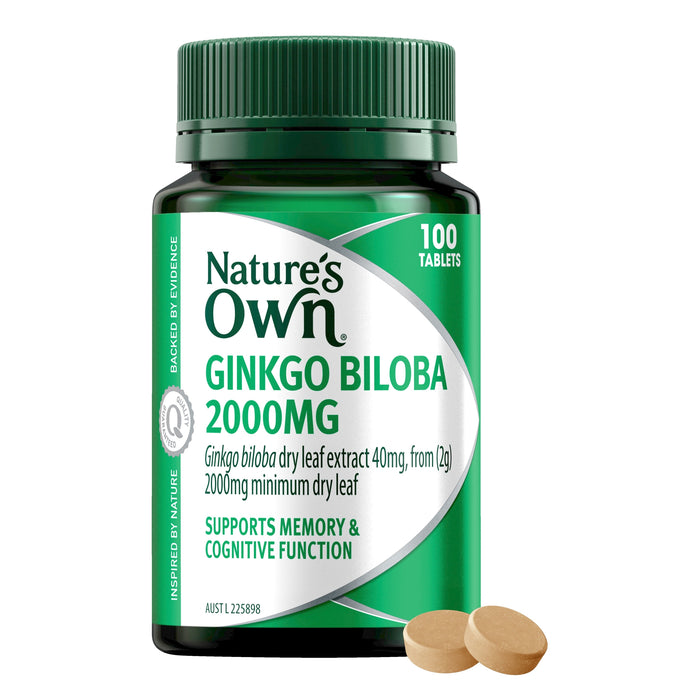 Nature's Own Ginkgo Biloba 2000mg 100 Tablets