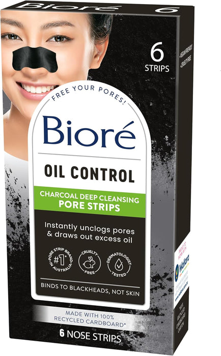 Biore Mens Deep Cleansing Charcoal Pore Strips 6pk