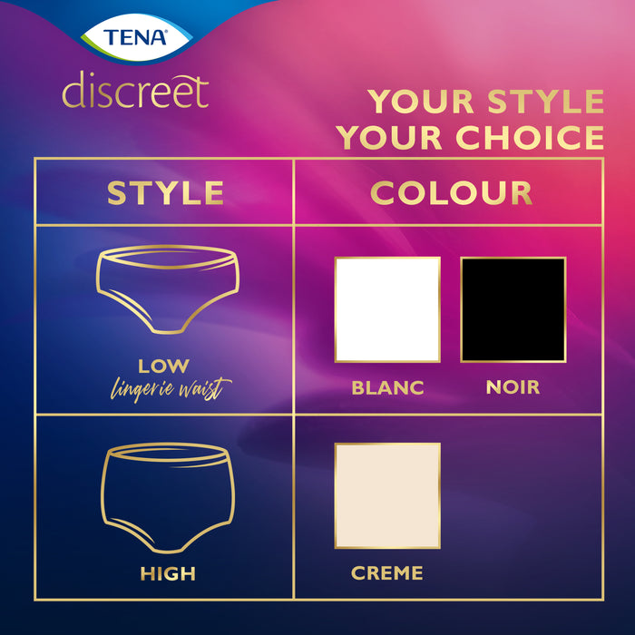 TENA Discreet Women's High Waist Underwear Creme Medium (M) 9 Pack.