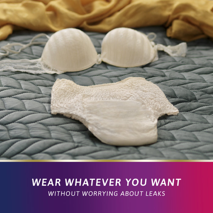 TENA Discreet Women's High Waist Underwear Creme Medium (M) 9 Pack.