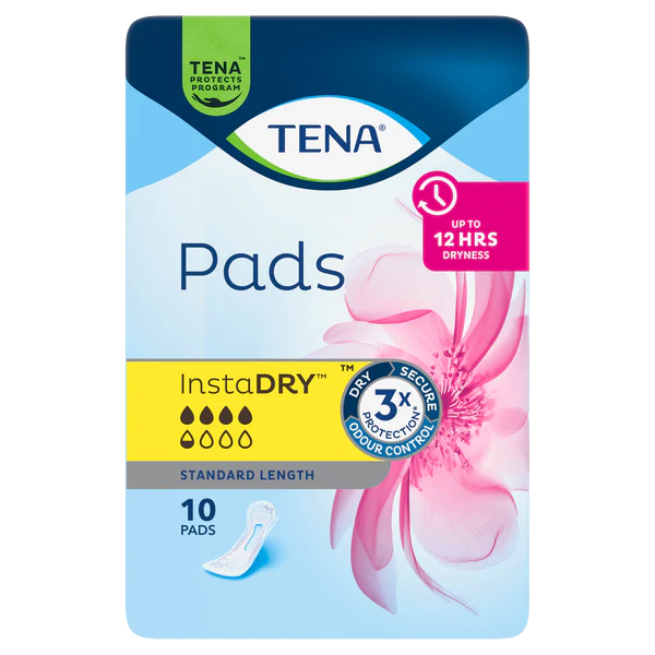 Tena Instadry Standard Length Pads 8 Pack