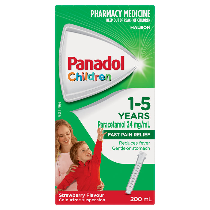 Panadol Children's 1-5 Years Strawberry 200ml.